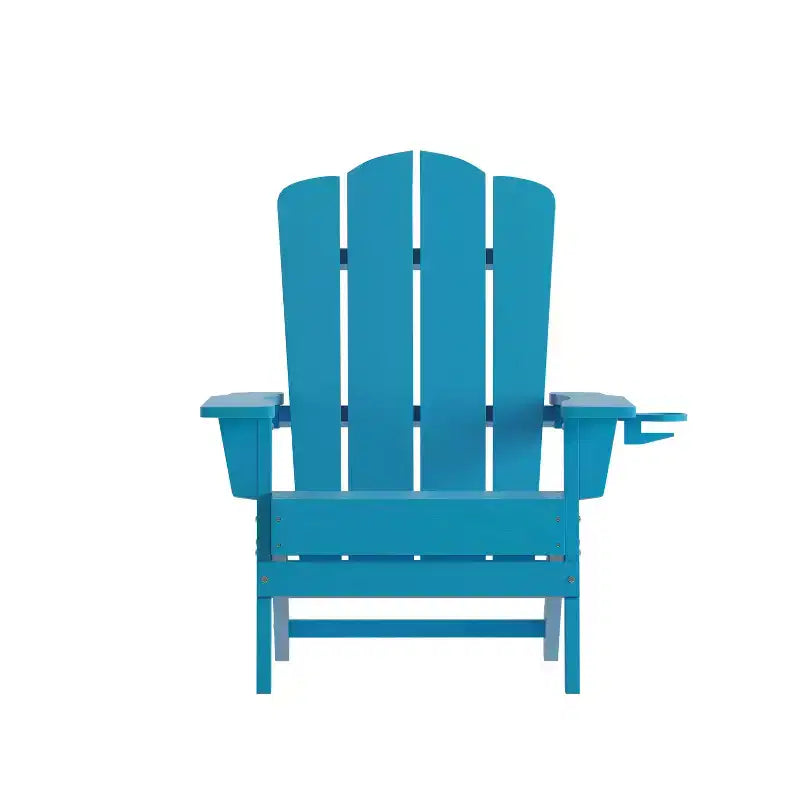 Flash Furniture Newport Sedia Adirondack con portabicchieri, sedia Adirondack in HDPE resistente alle intemperie