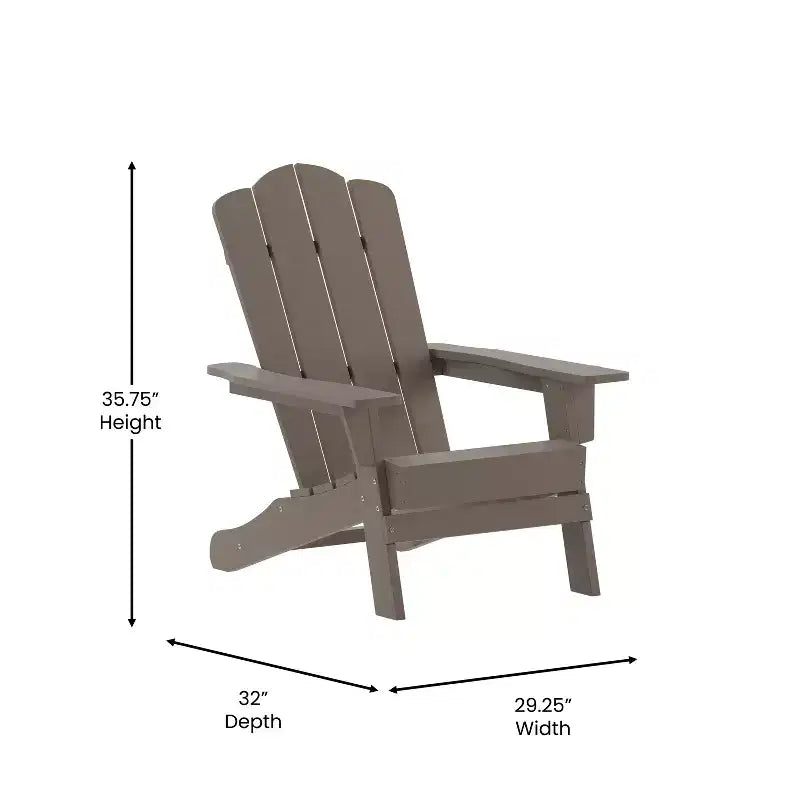 Flash Furniture Newport Sedia Adirondack con portabicchieri, sedia Adirondack in HDPE resistente alle intemperie