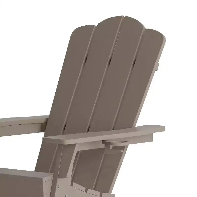 Flash Furniture Newport Sedia Adirondack con portabicchieri, sedia Adirondack in HDPE resistente alle intemperie
