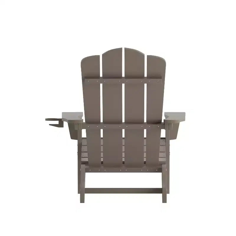 Flash Furniture Newport Sedia Adirondack con portabicchieri, sedia Adirondack in HDPE resistente alle intemperie
