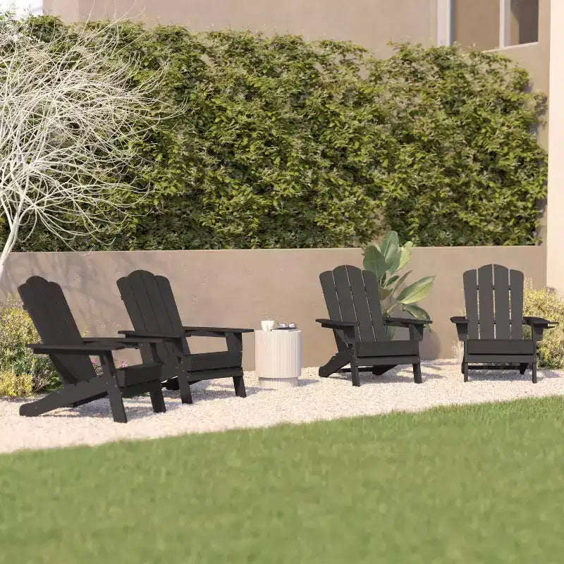 Flash Furniture Newport Sedia Adirondack con portabicchieri, sedia Adirondack in HDPE resistente alle intemperie