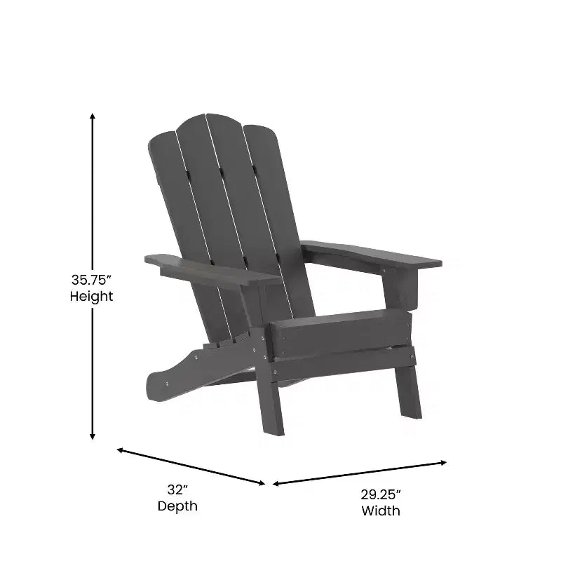 Flash Furniture Newport Sedia Adirondack con portabicchieri, sedia Adirondack in HDPE resistente alle intemperie
