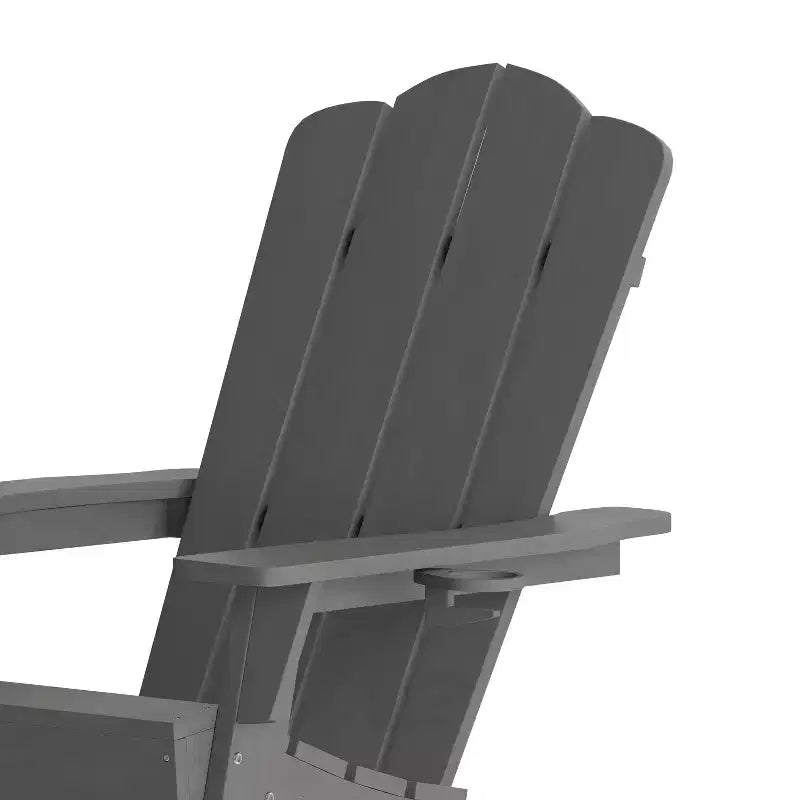 Flash Furniture Newport Sedia Adirondack con portabicchieri, sedia Adirondack in HDPE resistente alle intemperie