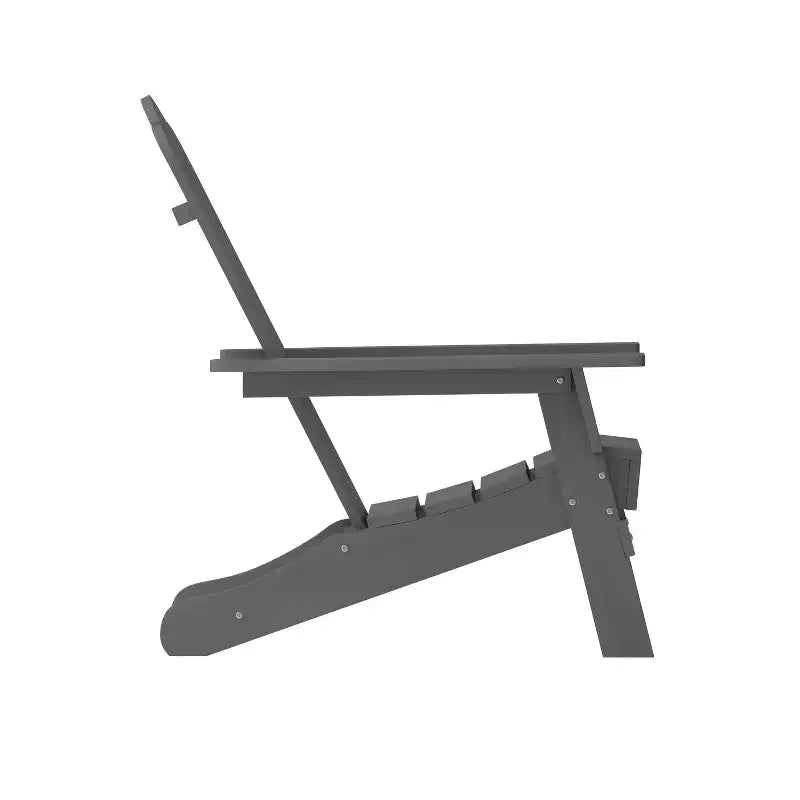 Flash Furniture Newport Sedia Adirondack con portabicchieri, sedia Adirondack in HDPE resistente alle intemperie