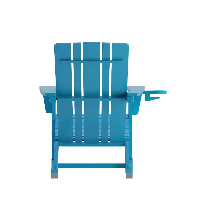 Sedia Adirondack Flash Furniture Halifax in HDPE con portabicchieri e poggiapiedi estraibile, sedia in HDPE per interni/esterni per tutte le stagioni