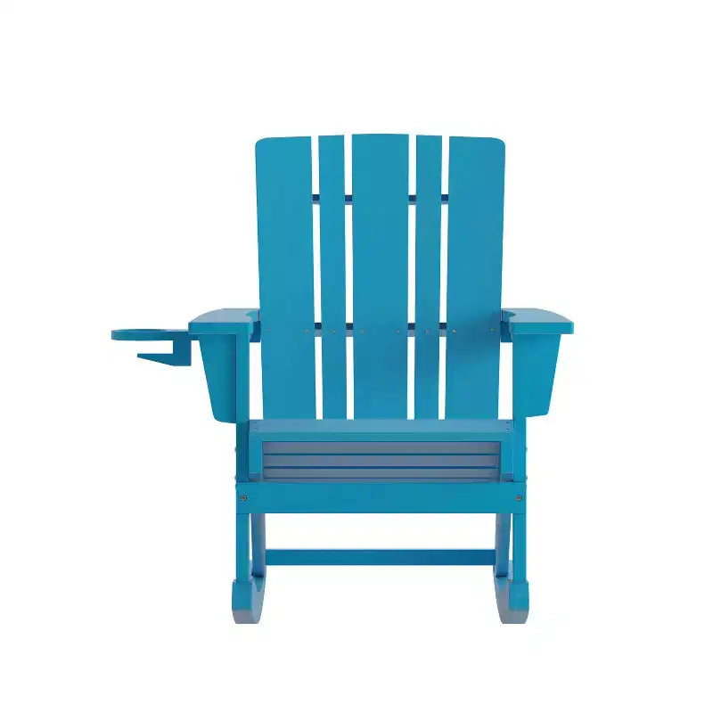 Sedia Adirondack Flash Furniture Halifax in HDPE con portabicchieri e poggiapiedi estraibile, sedia in HDPE per interni/esterni per tutte le stagioni