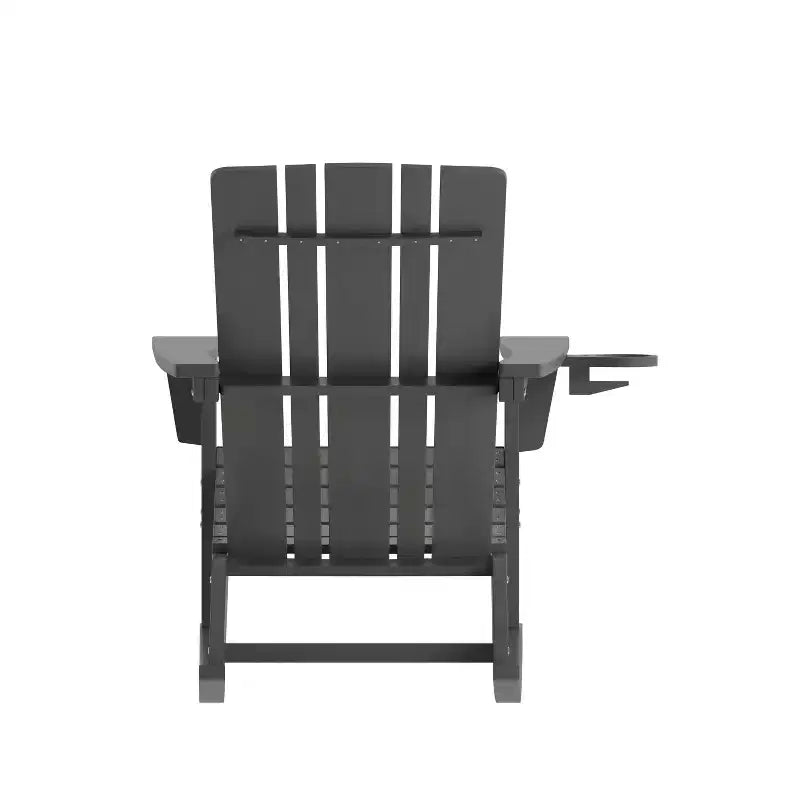 Sedia Adirondack Flash Furniture Halifax in HDPE con portabicchieri e poggiapiedi estraibile, sedia in HDPE per interni/esterni per tutte le stagioni