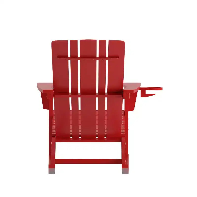 Sedia Adirondack Flash Furniture Halifax in HDPE con portabicchieri e poggiapiedi estraibile, sedia in HDPE per interni/esterni per tutte le stagioni