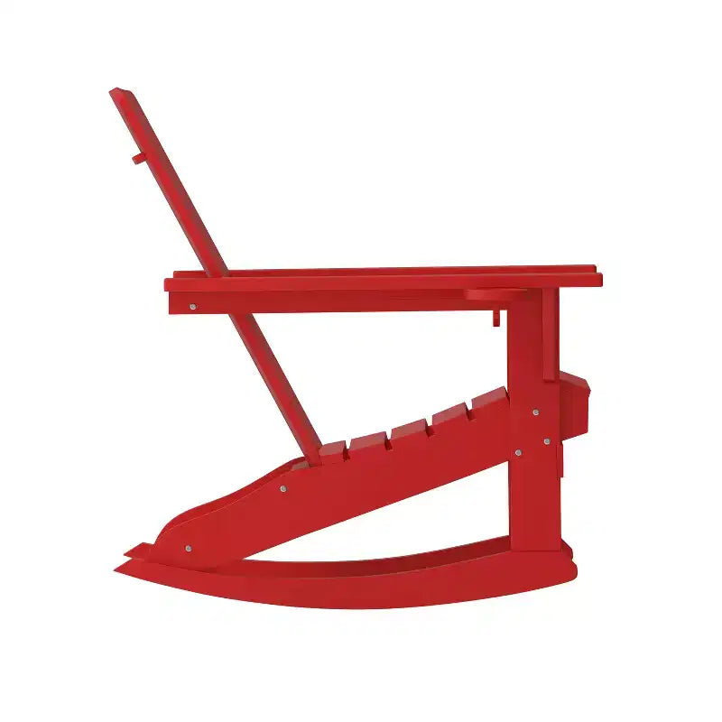 Sedia Adirondack Flash Furniture Halifax in HDPE con portabicchieri e poggiapiedi estraibile, sedia in HDPE per interni/esterni per tutte le stagioni