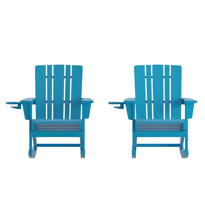 Chaise Adirondack Flash Furniture Halifax en PEHD avec porte-gobelet et repose-pieds escamotable, chaise d'intérieur/extérieur en PEHD tout temps