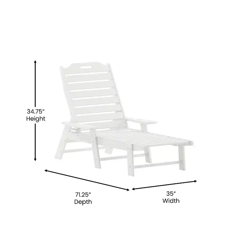 Flash Furniture Monterey Set di 2 Lettini Reclinabili Adirondack Regolabili con Portabicchieri - Sedie a Sdraio in HDPE per Interni/Esterni Resistenti alle Intemperie