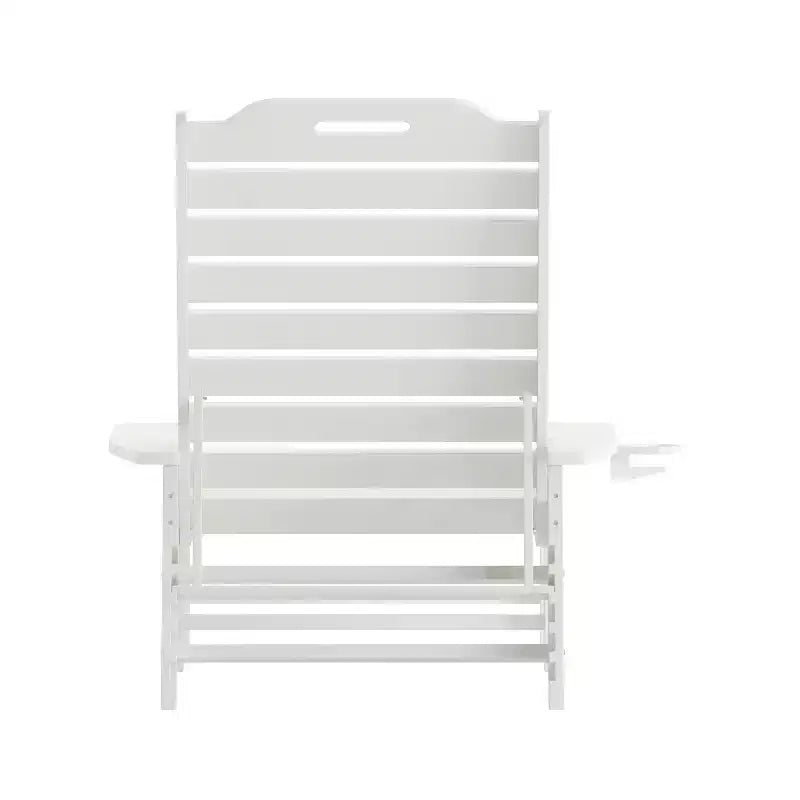 Flash Furniture Monterey Set di 2 Lettini Reclinabili Adirondack Regolabili con Portabicchieri - Sedie a Sdraio in HDPE per Interni/Esterni Resistenti alle Intemperie
