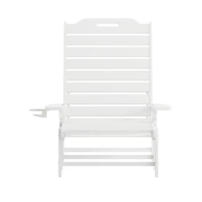Flash Furniture Monterey Set di 2 Lettini Reclinabili Adirondack Regolabili con Portabicchieri - Sedie a Sdraio in HDPE per Interni/Esterni Resistenti alle Intemperie