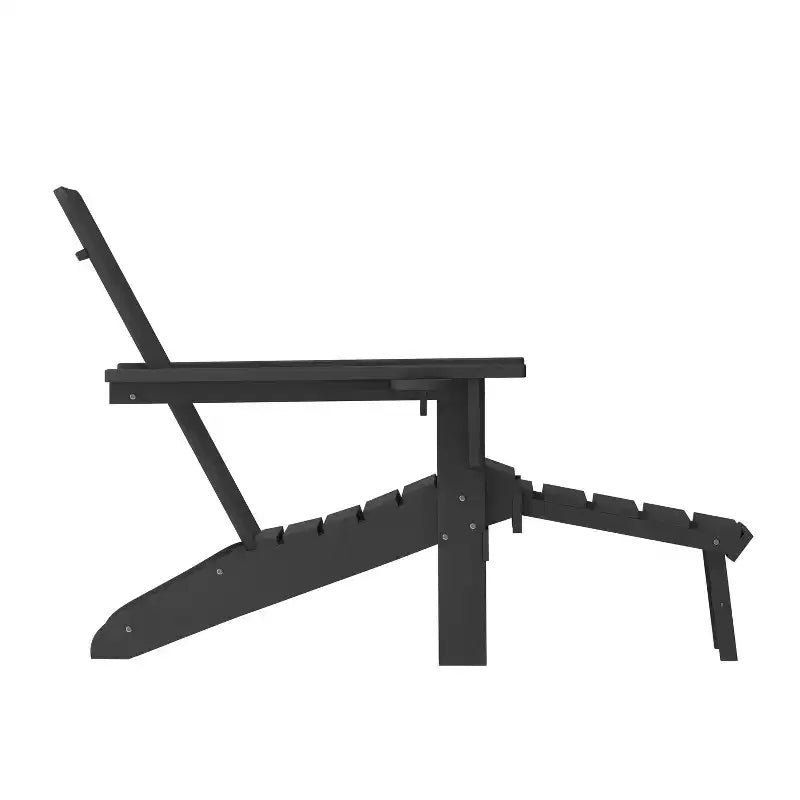 Flash Furniture Halifax, sedia Adirondack in HDPE con portabicchieri e poggiapiedi estraibile, sedia a sdraio per interni ed esterni in HDPE, resistente a tutte le condizioni atmosferiche