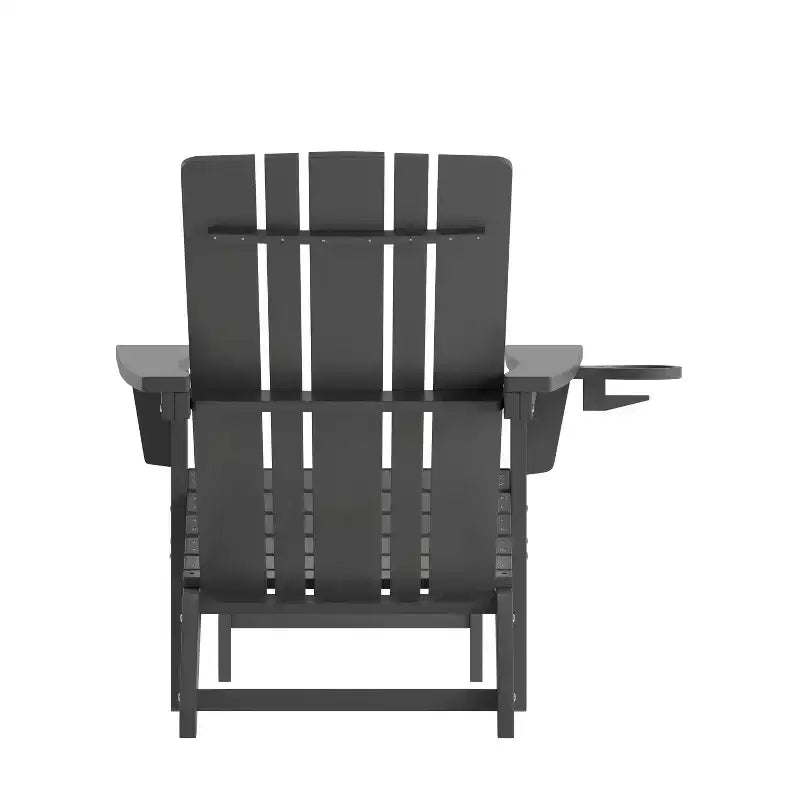 Flash Furniture Halifax, sedia Adirondack in HDPE con portabicchieri e poggiapiedi estraibile, sedia a sdraio per interni ed esterni in HDPE, resistente a tutte le condizioni atmosferiche