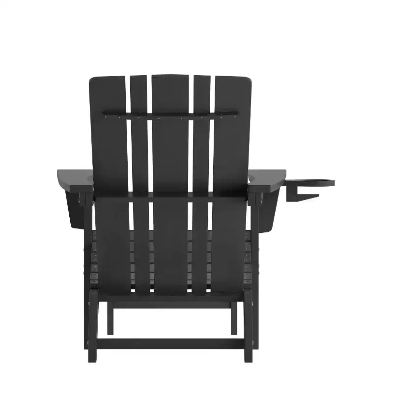 Flash Furniture Halifax, sedia Adirondack in HDPE con portabicchieri e poggiapiedi estraibile, sedia a sdraio per interni ed esterni in HDPE, resistente a tutte le condizioni atmosferiche