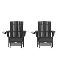 Flash Furniture Halifax, sedia Adirondack in HDPE con portabicchieri e poggiapiedi estraibile, sedia a sdraio per interni ed esterni in HDPE, resistente a tutte le condizioni atmosferiche