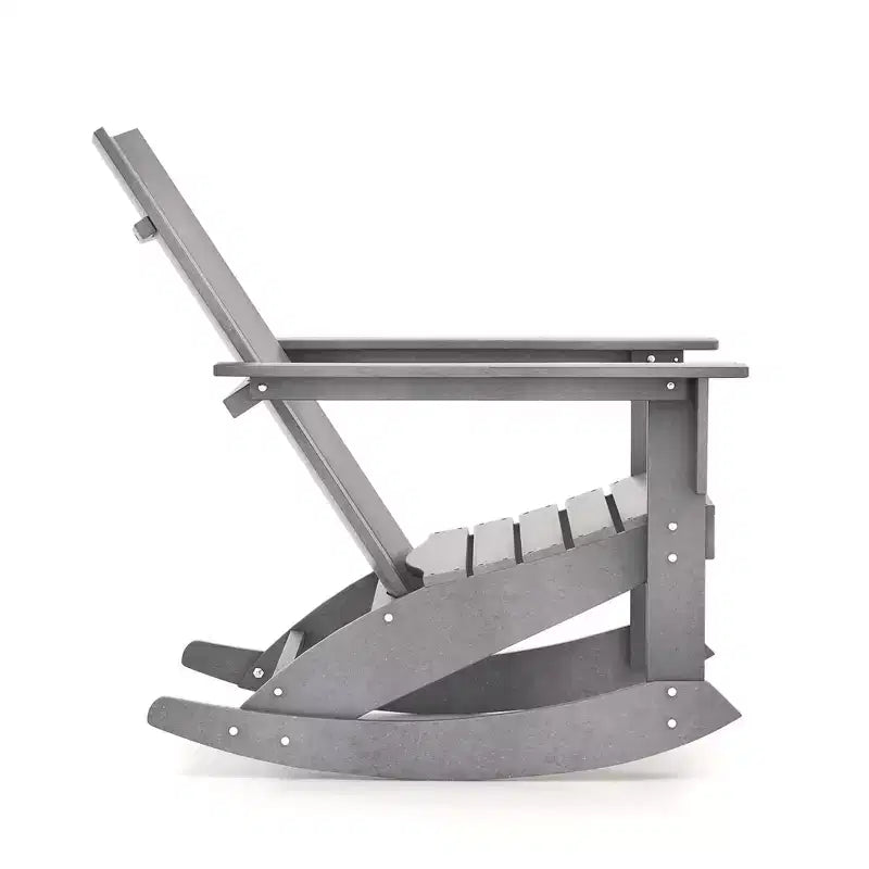 Sedia a dondolo Costway Patio Adirondack, per esterni, in HDPE resistente alle intemperie, capacità 150 kg, colore grigio