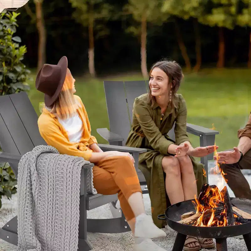 Sedia a dondolo Costway Patio Adirondack, per esterni, in HDPE resistente alle intemperie, capacità 150 kg, colore grigio