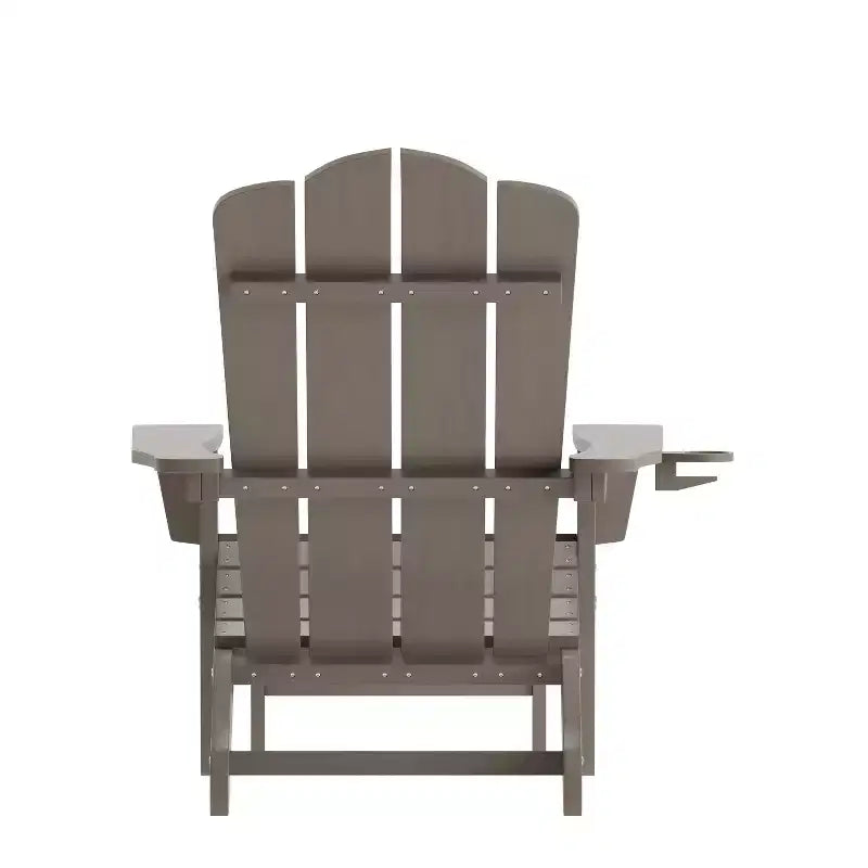 Flash Furniture Newport Sedia Adirondack in HDPE con Portabicchieri e Poggiapiedi Estraibile, Poltrona da Giardino/Interni per Tutte le Stagioni in HDPE