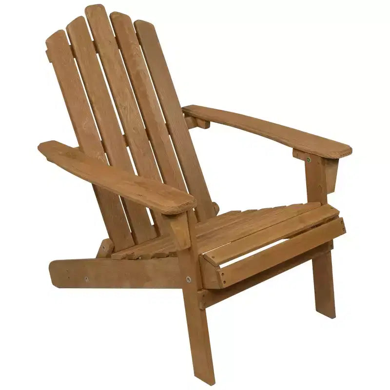 Chaise Adirondack pliante classique en bois teinté naturel Northlight 36