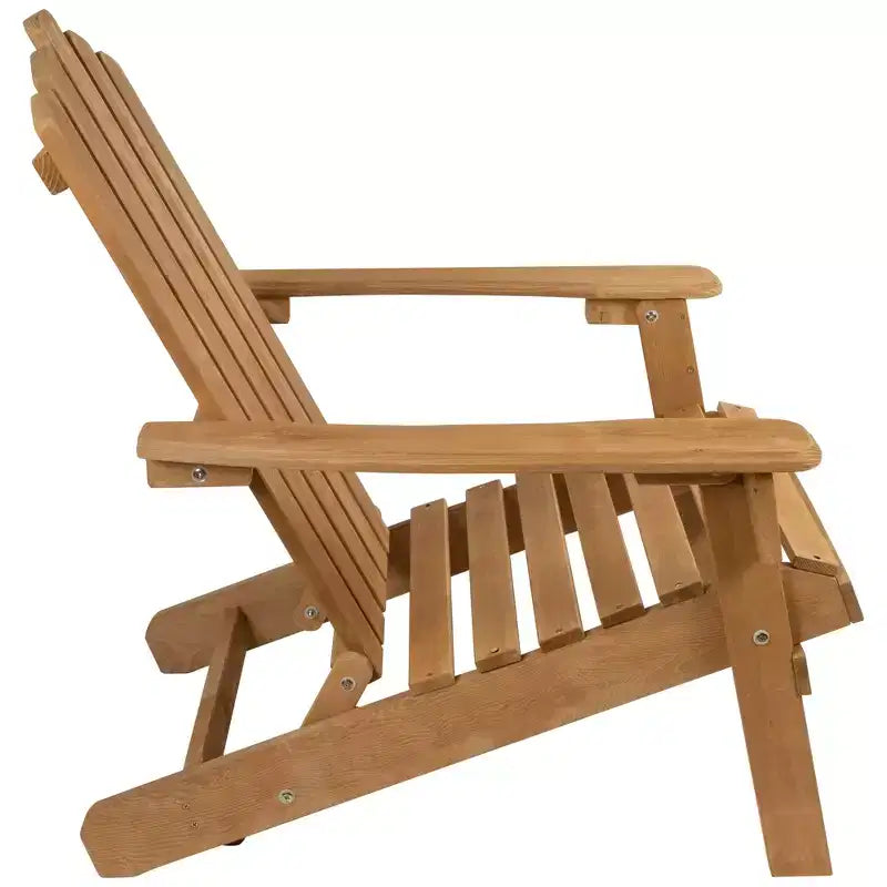 Chaise Adirondack pliante classique en bois teinté naturel Northlight 36