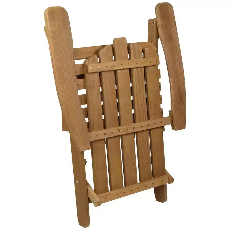 Chaise Adirondack pliante classique en bois teinté naturel Northlight 36