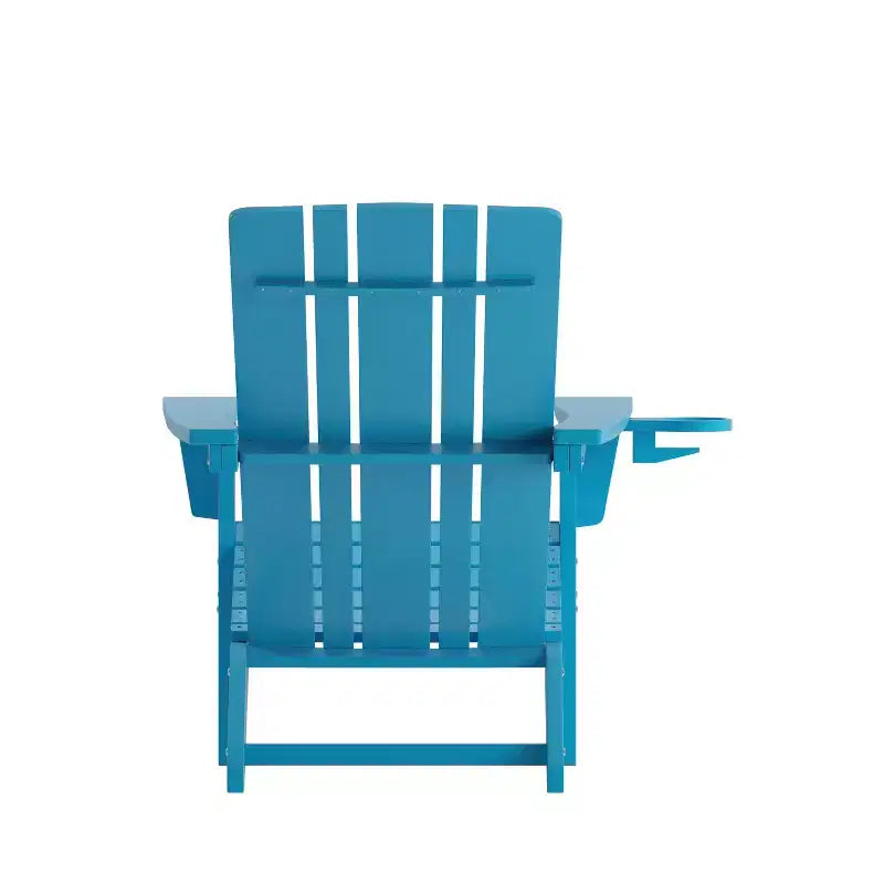 Flash Furniture Sedia Adirondack Halifax con Portabicchiere, Sedia Adirondack in HDPE Resistente alle Intemperie
