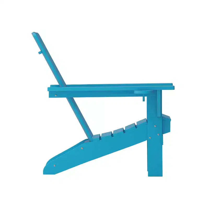 Flash Furniture Sedia Adirondack Halifax con Portabicchiere, Sedia Adirondack in HDPE Resistente alle Intemperie