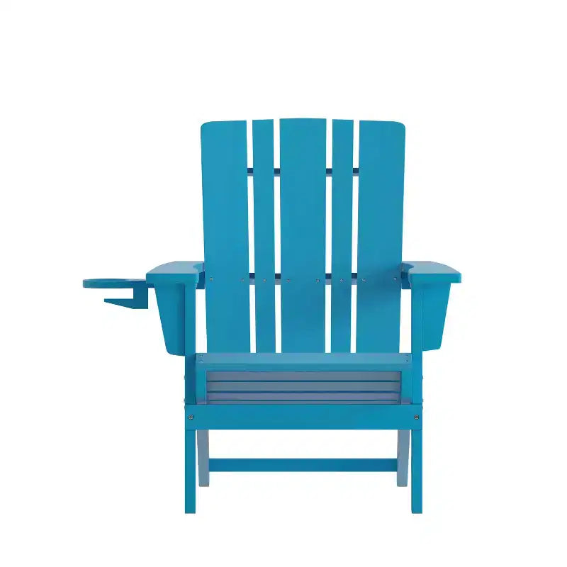 Flash Furniture Sedia Adirondack Halifax con Portabicchiere, Sedia Adirondack in HDPE Resistente alle Intemperie