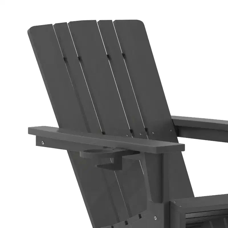 Flash Furniture Sedia Adirondack Halifax con Portabicchiere, Sedia Adirondack in HDPE Resistente alle Intemperie