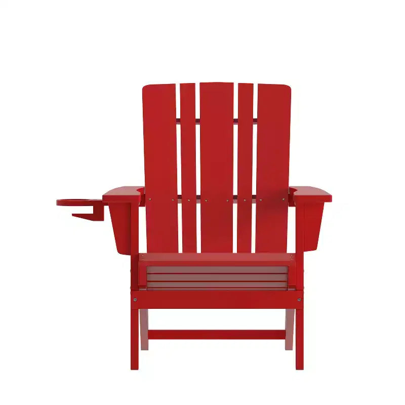 Flash Furniture Sedia Adirondack Halifax con Portabicchiere, Sedia Adirondack in HDPE Resistente alle Intemperie