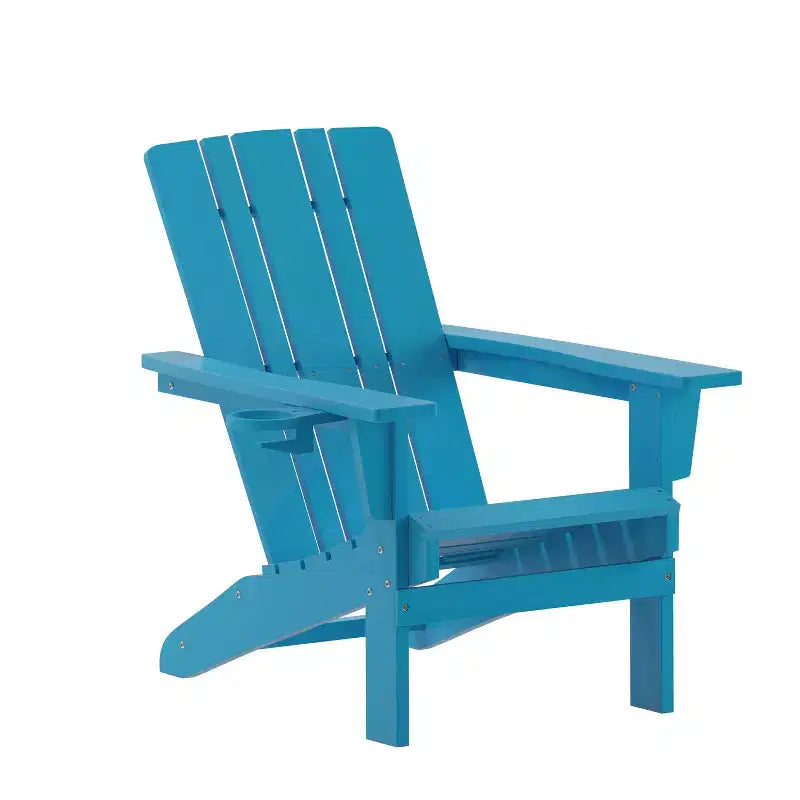 Chaise Adirondack Halifax Flash Furniture avec porte-gobelet, Chaise Adirondack en PEHD résistant aux intempéries
