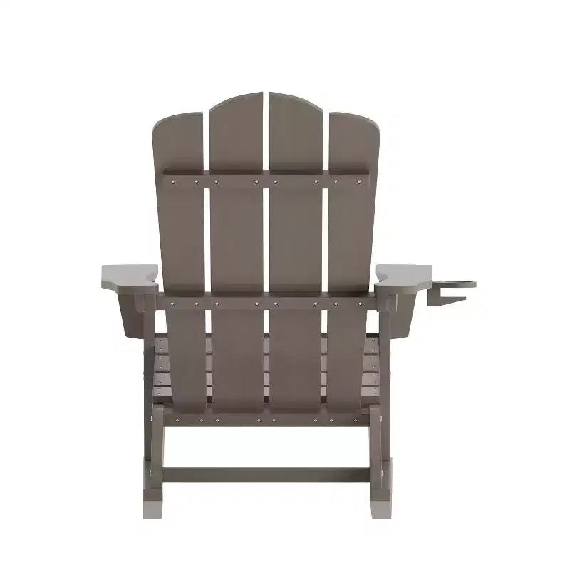 Flash Furniture Newport Sedia a dondolo Adirondack con portabicchieri, Sedia a dondolo Adirondack in HDPE resistente alle intemperie, Set di 2