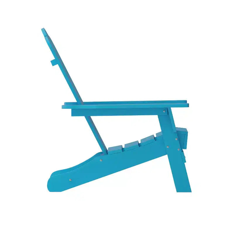 Set di 4 sedie Adirondack Emma e Oliver con portabicchieri, sedie Adirondack in HDPE resistenti alle intemperie