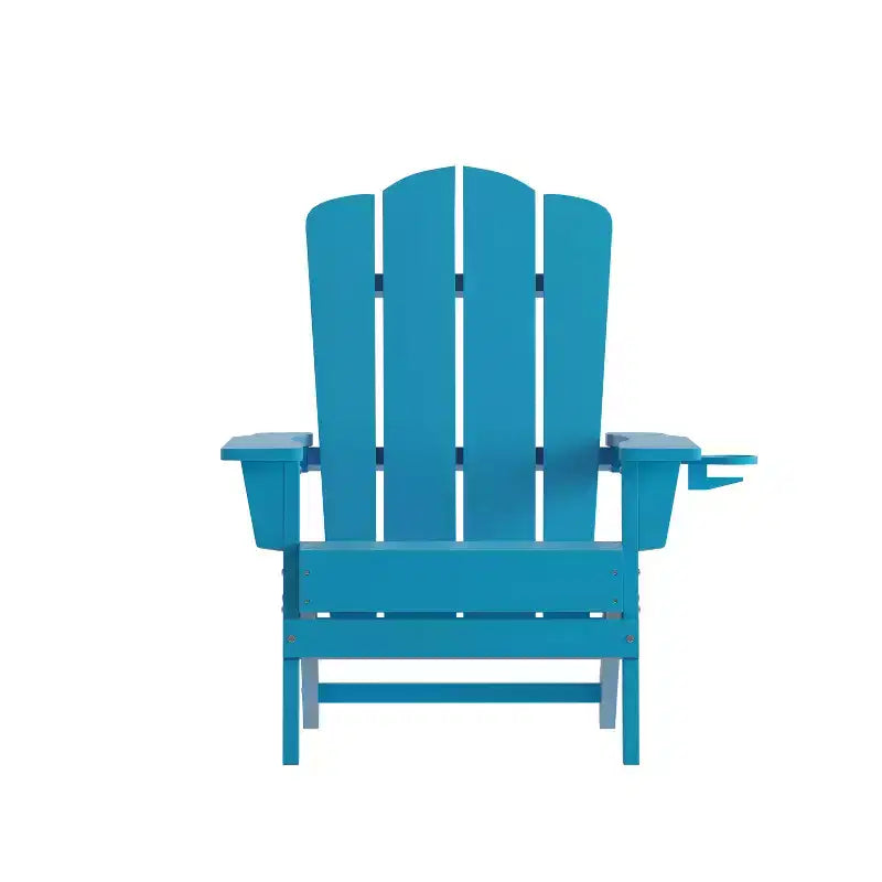 Set di 4 sedie Adirondack Emma e Oliver con portabicchieri, sedie Adirondack in HDPE resistenti alle intemperie