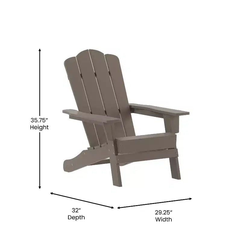 Set di 4 sedie Adirondack Emma e Oliver con portabicchieri, sedie Adirondack in HDPE resistenti alle intemperie