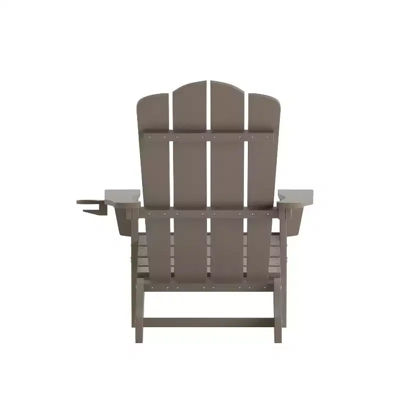 Set di 4 sedie Adirondack Emma e Oliver con portabicchieri, sedie Adirondack in HDPE resistenti alle intemperie