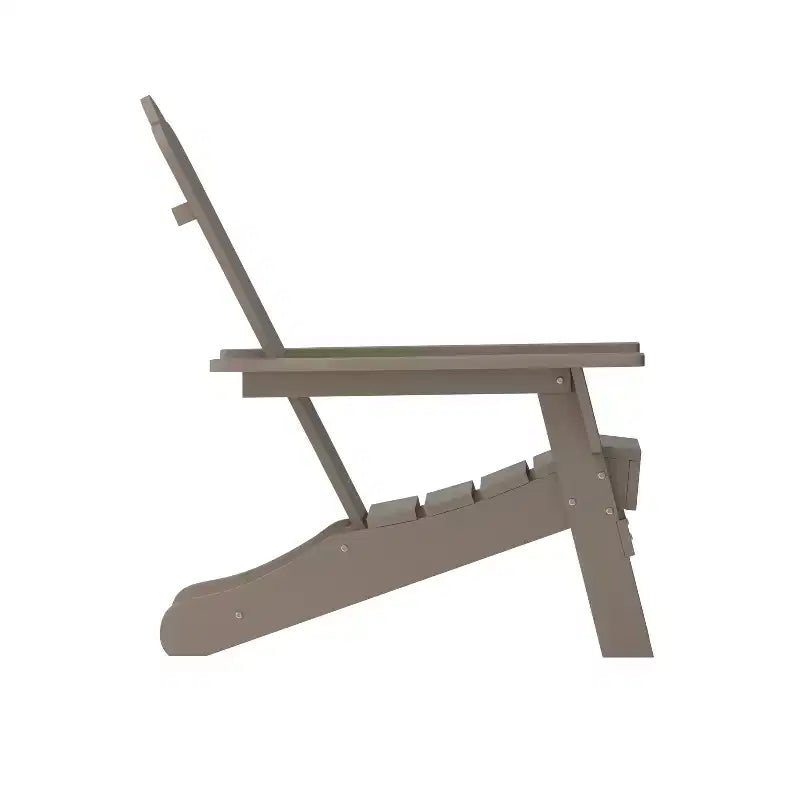 Set di 4 sedie Adirondack Emma e Oliver con portabicchieri, sedie Adirondack in HDPE resistenti alle intemperie