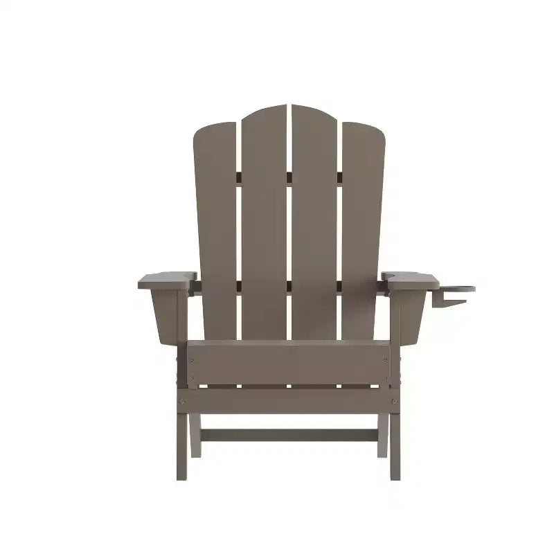 Set di 4 sedie Adirondack Emma e Oliver con portabicchieri, sedie Adirondack in HDPE resistenti alle intemperie