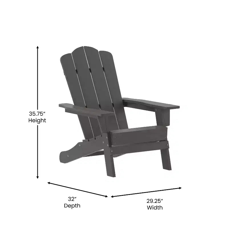 Set di 4 sedie Adirondack Emma e Oliver con portabicchieri, sedie Adirondack in HDPE resistenti alle intemperie