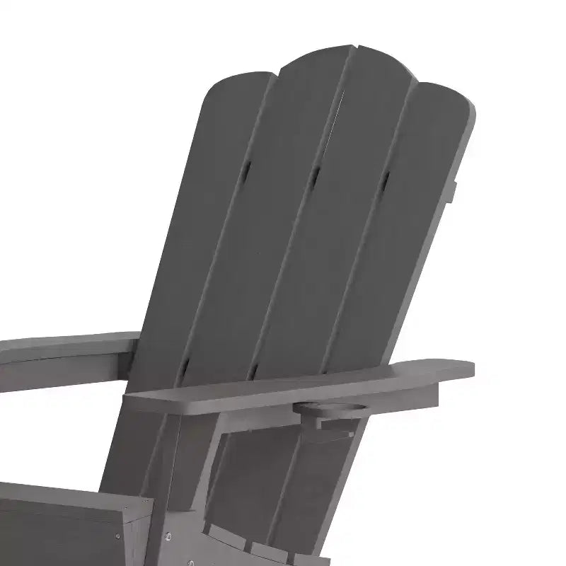 Set di 4 sedie Adirondack Emma e Oliver con portabicchieri, sedie Adirondack in HDPE resistenti alle intemperie