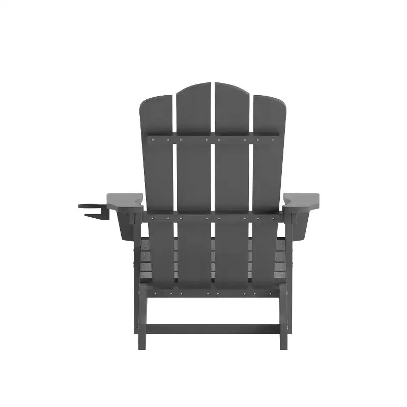 Set di 4 sedie Adirondack Emma e Oliver con portabicchieri, sedie Adirondack in HDPE resistenti alle intemperie