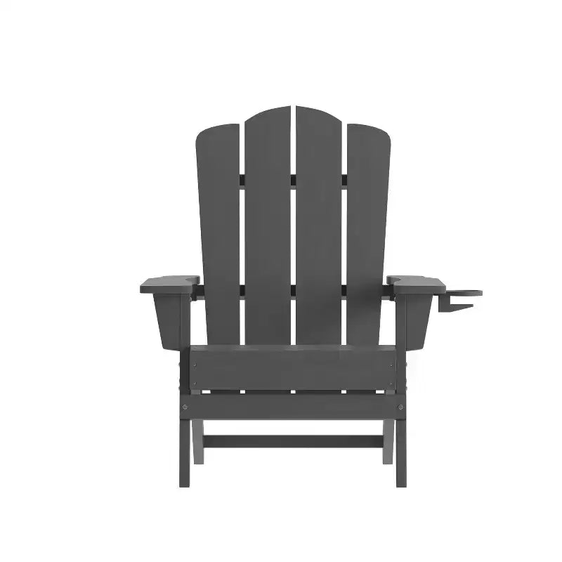 Set di 4 sedie Adirondack Emma e Oliver con portabicchieri, sedie Adirondack in HDPE resistenti alle intemperie