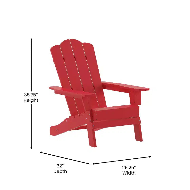 Set di 4 sedie Adirondack Emma e Oliver con portabicchieri, sedie Adirondack in HDPE resistenti alle intemperie