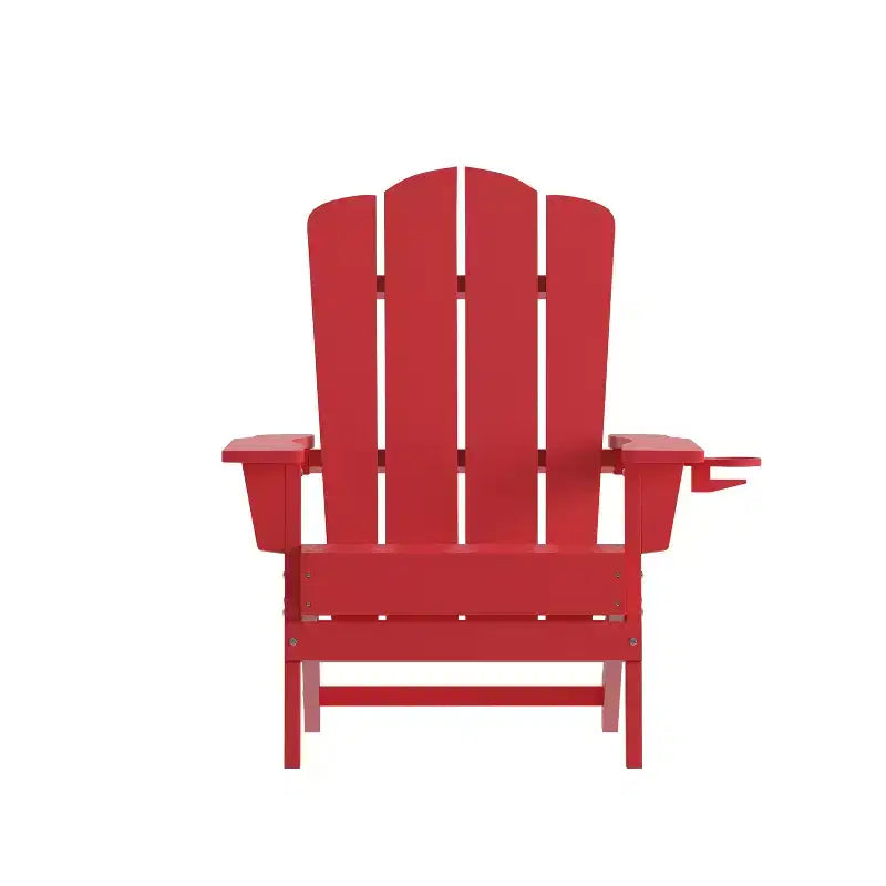 Set di 4 sedie Adirondack Emma e Oliver con portabicchieri, sedie Adirondack in HDPE resistenti alle intemperie