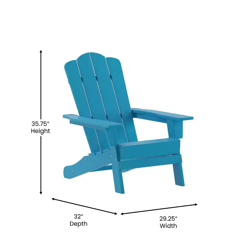 Set di 4 sedie Adirondack Emma e Oliver con portabicchieri, sedie Adirondack in HDPE resistenti alle intemperie