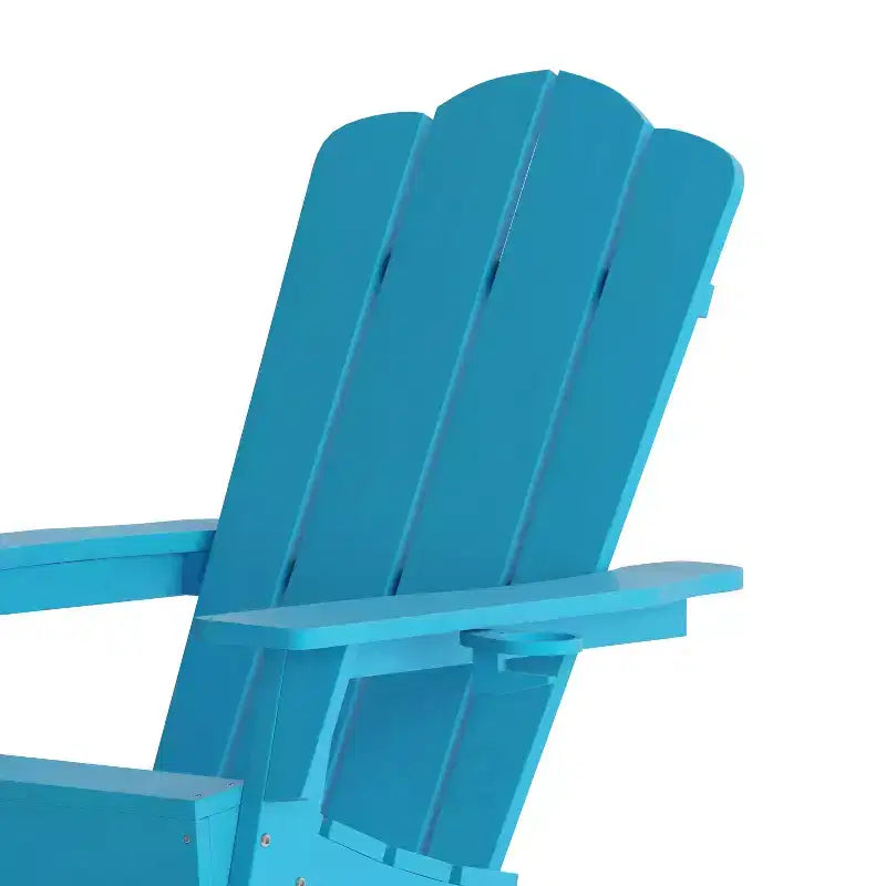 Set di 4 sedie Adirondack Emma e Oliver con portabicchieri, sedie Adirondack in HDPE resistenti alle intemperie