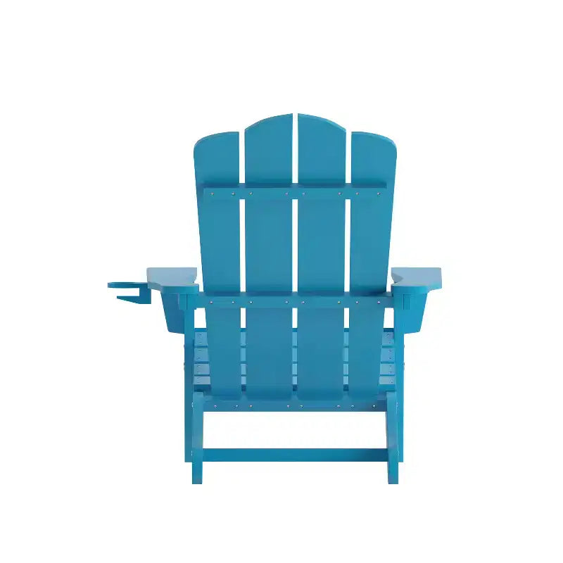 Set di 4 sedie Adirondack Emma e Oliver con portabicchieri, sedie Adirondack in HDPE resistenti alle intemperie