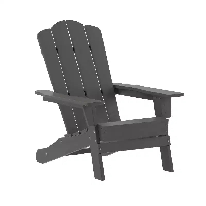 Emma et Oliver Lot de 4 chaises Adirondack avec porte-gobelets, chaises Adirondack en HDPE résistant aux intempéries